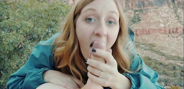  Cute Young Blonde Girl Fucked Outdoors - Molly Pills - Horny Hiking POV